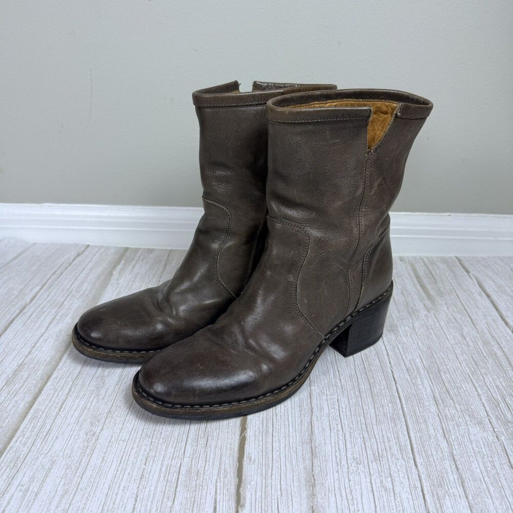 FIORENTINI + BAKER Boot Brown Leather Ankle Size EU 38 US 7 Zip Women Whimsical
